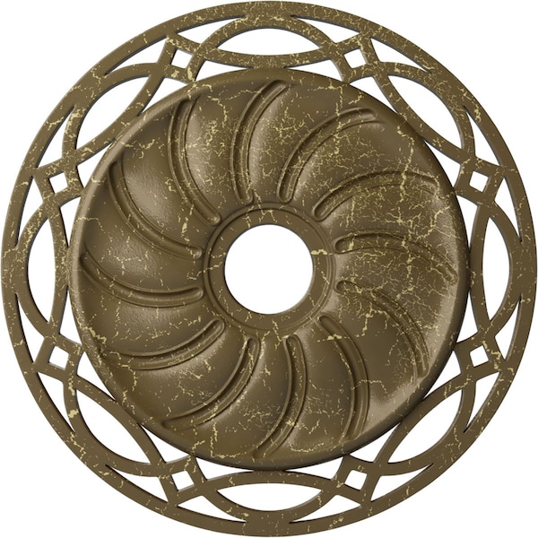Ekena Millwork Loera Medallion (Canopies up to 6 1/4"), 26 5/8"OD x 4 1/2"ID x 1 3/8"P, Mississippi Mud Crackle CM26LOMMC - main